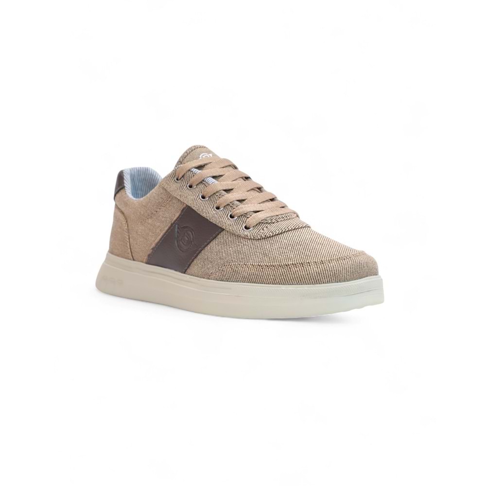2197-Dakırs Anatomik Tabanlı Erkek Keten Kumaşlı Sneakers Ayakkabı - NKT02197-Kum-41