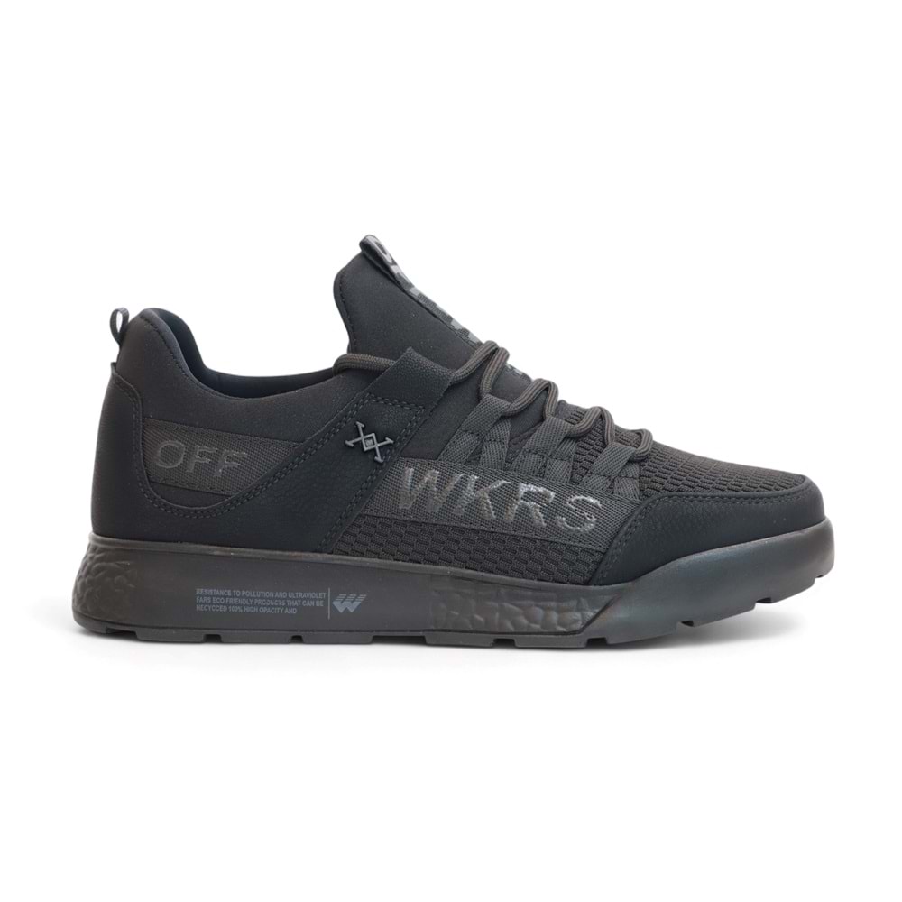 2200-Wickers Anatomik Tabanlı Unisex Bağcıksız Sneakers Ayakkabı - NKT02200-siyah-43