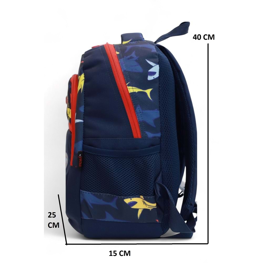 2205-Goodwork Erkek Çocuk Üçlü Set Figürlü İlkokul Sırt Çantası - NKT02205-Saks-TEKEBAT
