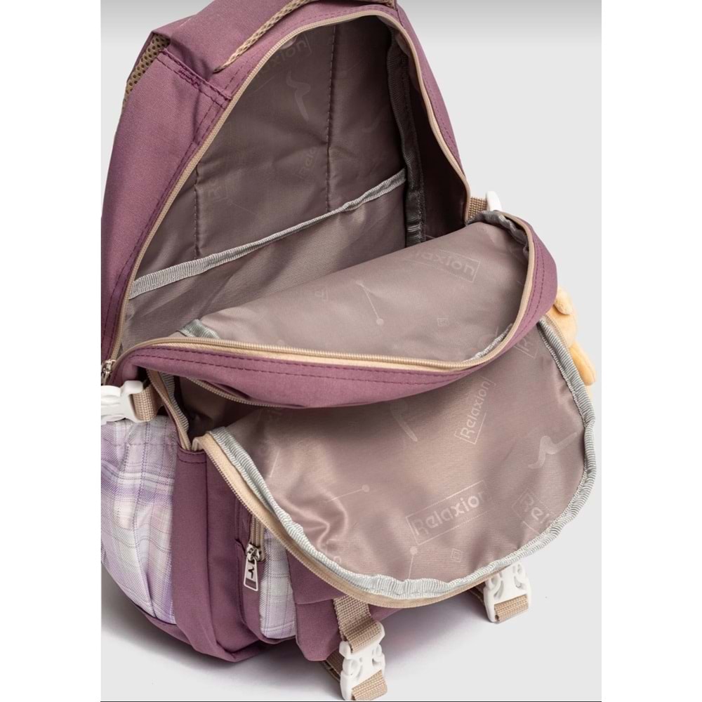 Relaxion 1395 Kore Tarzı Unisex Çocuk Üçlü Set İlkokul Sırt Çantası - NKT02207-Gülkurusu-TEKEBAT