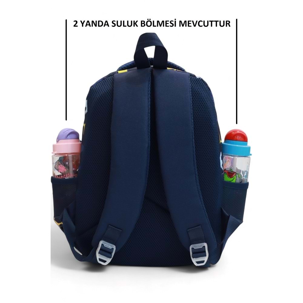 Relaxion 1395 Kore Tarzı Unisex Çocuk Üçlü Set İlkokul Sırt Çantası - NKT02207-lacivert-TEKEBAT