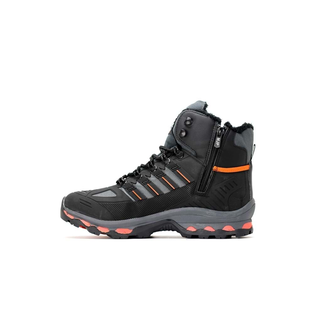 2223-Jamper Anatomik Kaydırmaz Tabanlı Soft Shell Outdoor Trekking Erkek Fermuarlı Spor Bot - NKT02223-Füme-41