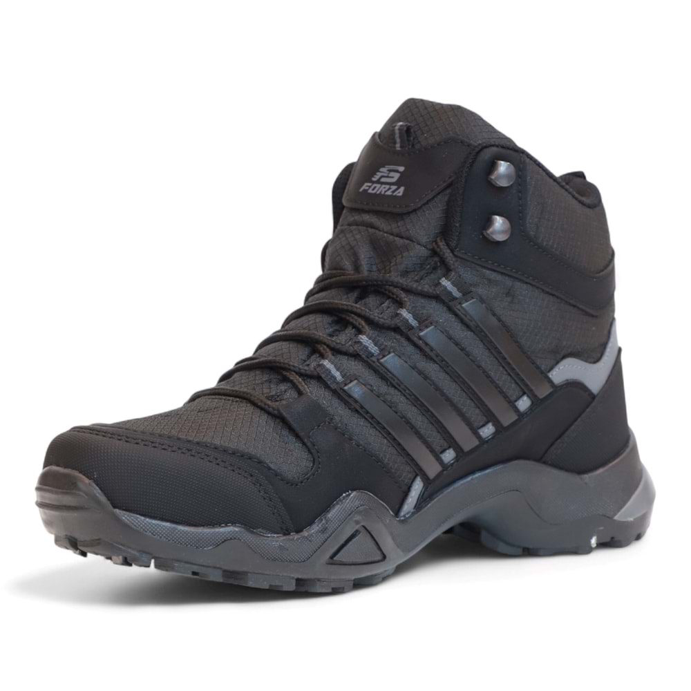 2226-Forza Anatomik Kaydırmaz Tabanlı Soft Shell Outdoor Trekking Erkek Bağcıklı Spor Bot - NKT02226-siyah-41