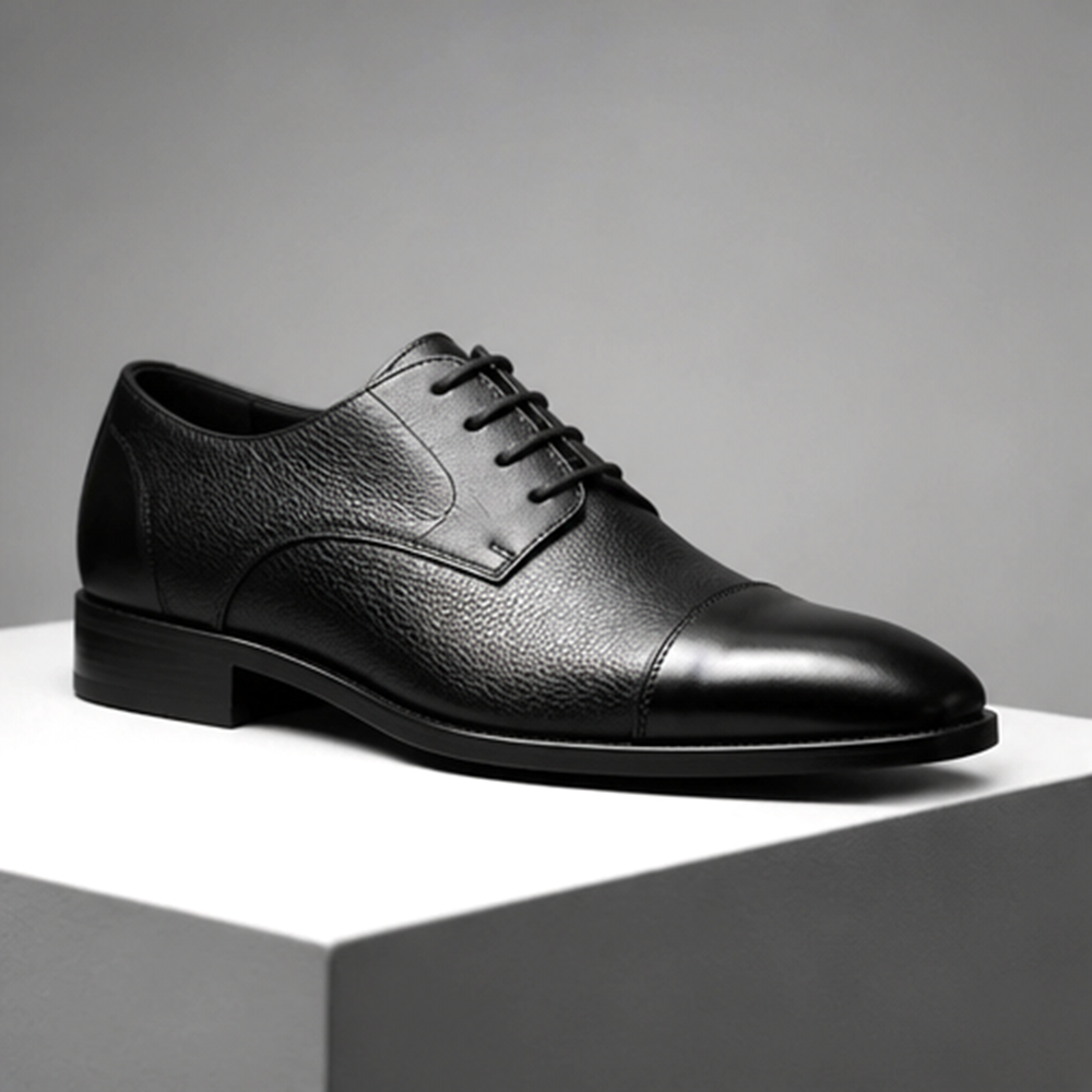 2260 İçi Dışı Duble Hakiki Deri Premium Serisi Kösele Tabanlı Erkek Klasik Ayakkabı - NKT02260-siyah-43