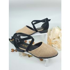 BEIRUT HASIRLI BAYAN SANDALET - BEIRUT - SİYAH - 40 - NKT00035-SİYAH-40