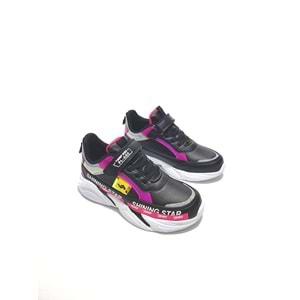jump 25791 çocuk sneakers ayakkabı - siyah pembe - 35