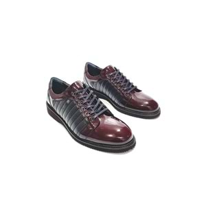 smart erkek deri günlük ayakkabı - BORDO - 40