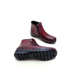 Divadonna 1704 Hakiki Deri Ortopedic Bot - BORDO - 36