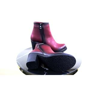 Leona Bayan Kısa Topuklu Bot - BORDO - 39