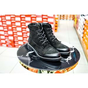 Castle Black 72544 Hakiki Deri Bayan Bot - siyah nubuk - 37