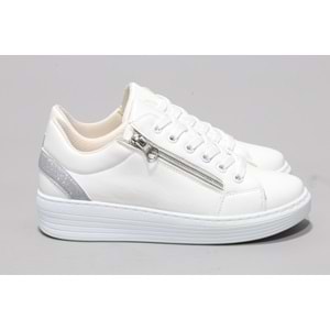 Kadir Ekici 822 Bayan Fermuarlı Sneakers Ayakkabı - BEYAZ - 37