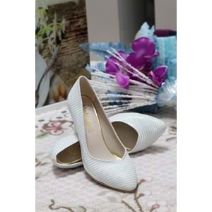 Konfores 909 Bayan Kalın Topuklu Stiletto - sedef - 40