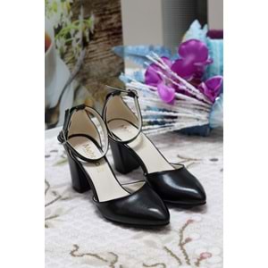 Konfores 910 Bayan Baletli Stiletto Ayakkabı - siyah baskılı - 40