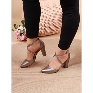 Konfores 911 Bayan Çapraz Baletli Stiletto - NKT00911-platin-37