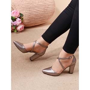Konfores 911 Bayan Çapraz Baletli Stiletto - NKT00911-platin-39