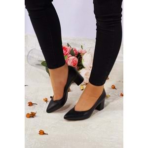 Konfores 923 Bayan Kalın Topuklu Stiletto Ayakkabı - NKT00923-siyah-40