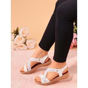 Konfores 944 Bayan Anatomik Sandalet Ayakkabı - NKT00944-BEYAZ-38