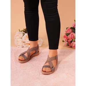 Konfores 944 Bayan Anatomik Sandalet Ayakkabı - NKT00944-gri-39