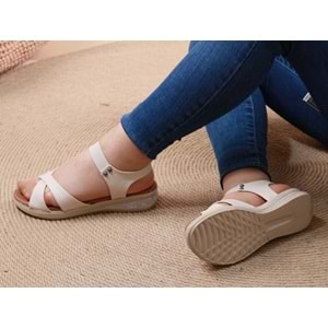 Konfores 1022 Anatomik Bayan Sandalet - NKT01022-BEJ-40