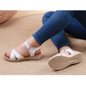 Konfores 1022 Anatomik Bayan Sandalet - NKT01022-BEYAZ-36
