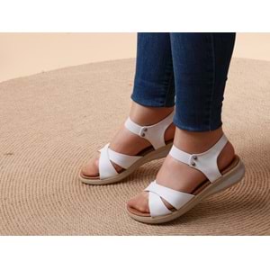 Konfores 1022 Anatomik Bayan Sandalet - NKT01022-BEYAZ-36