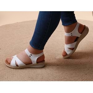 Konfores 1022 Anatomik Bayan Sandalet - NKT01022-BEYAZ-36