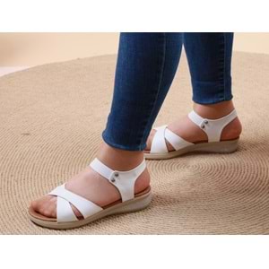 Konfores 1022 Anatomik Bayan Sandalet - NKT01022-BEYAZ-36