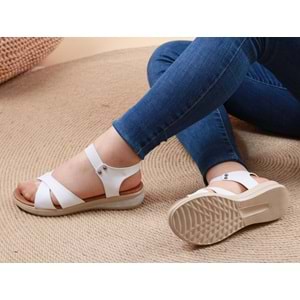 Konfores 1022 Anatomik Bayan Sandalet - NKT01022-BEYAZ-37