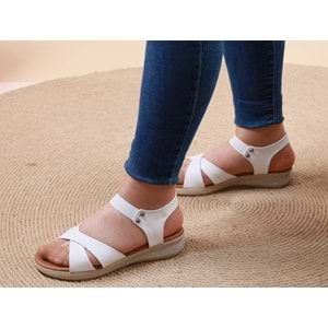 Konfores 1022 Anatomik Bayan Sandalet - NKT01022-BEYAZ-37
