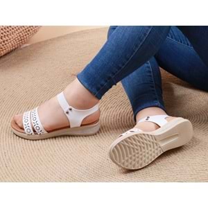 Konfores 1023 Anatomik Bayan Sandalet - NKT01023-BEYAZ-36