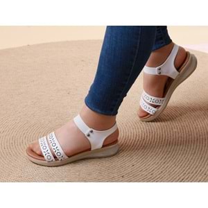 Konfores 1023 Anatomik Bayan Sandalet - NKT01023-BEYAZ-36