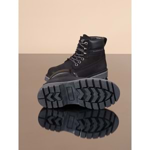 Konfores 1066 Hakiki Deri Anatomik Tabanlı Spor Bot - NKT01066-siyah nubuk-36