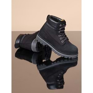Konfores 1066 Hakiki Deri Anatomik Tabanlı Spor Bot - NKT01066-siyah nubuk-36