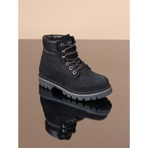 Konfores 1066 Hakiki Deri Anatomik Tabanlı Spor Bot - NKT01066-siyah nubuk-36