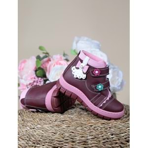 Kidessa 1086 Anatomik Kız Çocuk Bantlı Spor Bot - NKT01086-BORDO-21