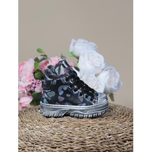 Kidessa 1088 Anatomik Kız Çocuk Fermuarlı Spor Bot - NKT01088-gri-26