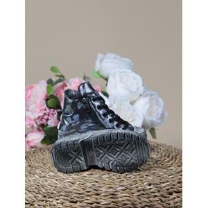 Kidessa 1088 Anatomik Kız Çocuk Fermuarlı Spor Bot - NKT01088-gri-26