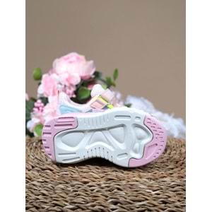 Kidessa 1096-27016 Anatomik Taban Bantlı Çocuk Spor Ayakkabı - NKT01096-PUDRA-25