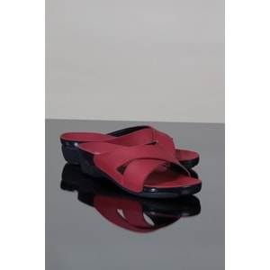 Konfores 1112-Venedik-9 Tam Anatomik Bayan Terlik - NKT01112-KIRMIZI-40