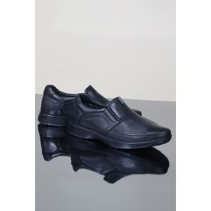 Konfores 1138 Hakiki Deri Anatomik Ayakkabı - NKT01138-siyah-42