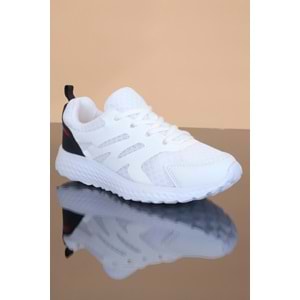 Kidessa 1251 Anatomik Taban Bağcıklı Unisex Çocuk Spor Ayakkabı - NKT01251-BEYAZ-31
