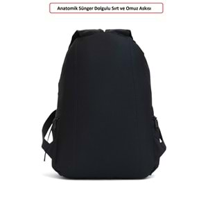 Konfores 1303 Unisex Ortaokul ve Lise Sırt Çantası - NKT01303-siyah-TEK EBAT