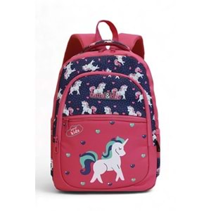 Kidessa 1308 Anatomik Sırtlı Yapılı Unisex İlkokul Çantası - NKT01308-Lacivert Pem-TEK EBAT