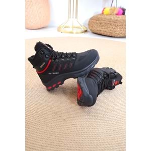 Konfores 1387 Unisex Anatomik Tabanlı Spor Bot - NKT01387-siyah kırmızı-36