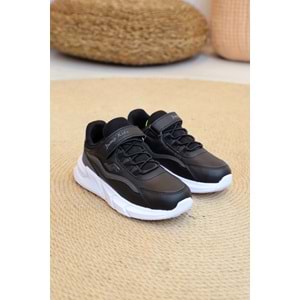 Kidessa 1397-27817 Anatomik Taban Unisex Çocuk Spor Ayakkabı - NKT01397-siyah beyaz-32