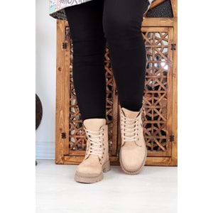 Konfores 1399 Kauçuk Tabanlı Bayan Spor Bot - NKT01399-BEJ-40
