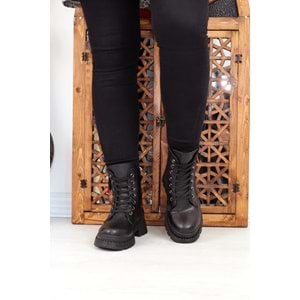 Konfores 1399 Kauçuk Tabanlı Bayan Spor Bot - NKT01399-siyah-38