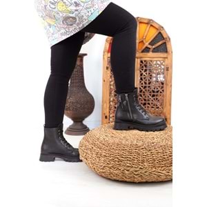 Konfores 1399 Kauçuk Tabanlı Bayan Spor Bot - NKT01399-siyah-38
