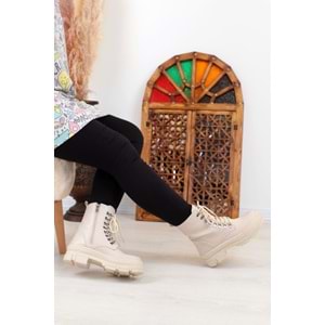 Konfores 1400 Kauçuk Tabanlı Bayan Spor Bot - NKT01400-BEJ-36