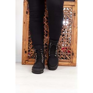 Konfores 1400 Kauçuk Tabanlı Bayan Spor Bot - NKT01400-siyah-37
